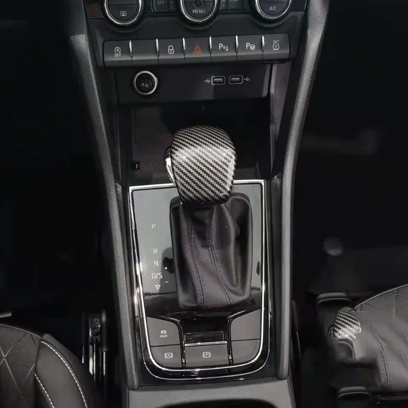 Pokrywa gałki zmiany biegów centralnego sterowania samochodem Cekinowe wykończenie dla Skoda SUV Kodiaq Kamiq GT Karoq Akcesoria wewnętrzne — zdjęcie 6
