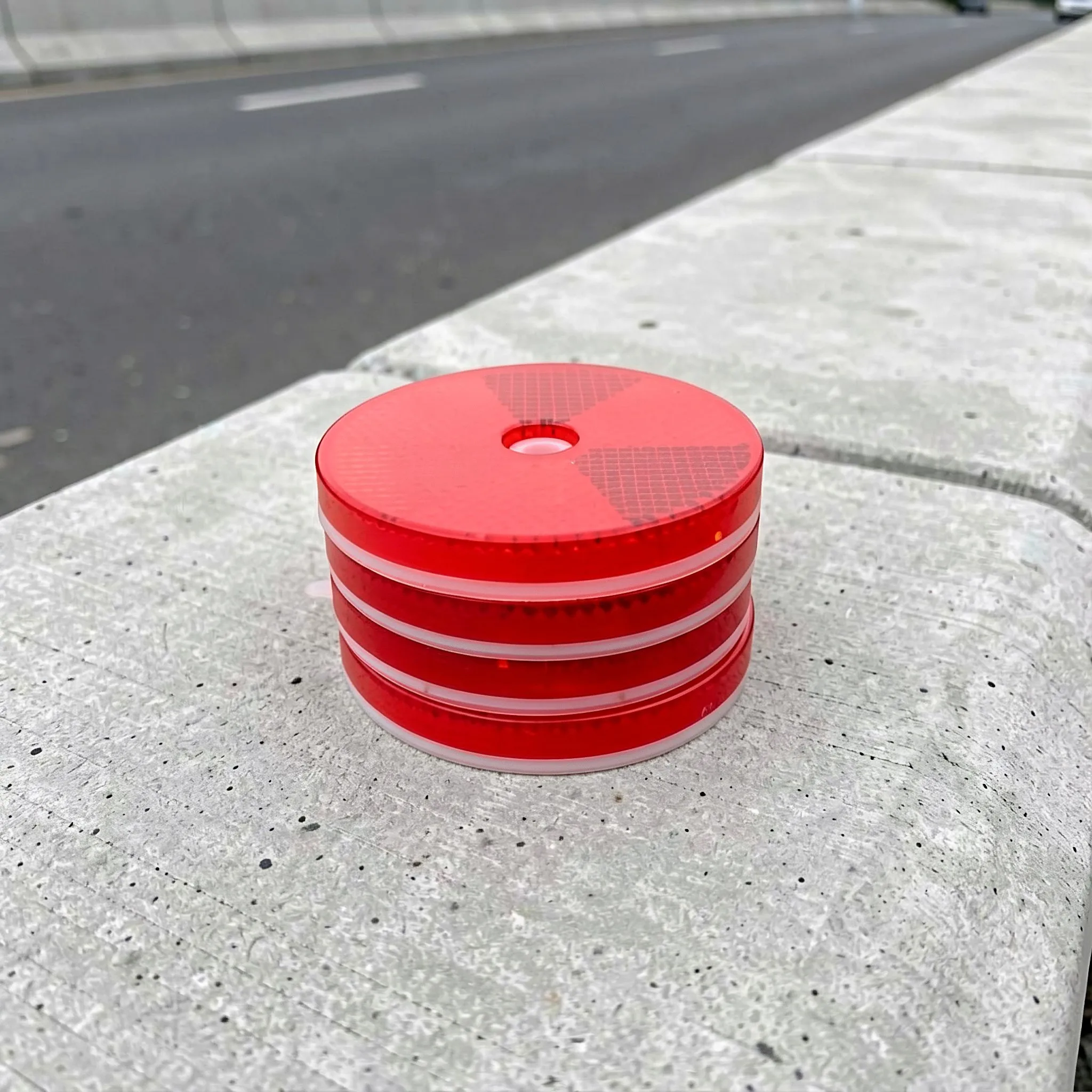 10Pcs Driveway Reflective Markers Red Round Plastic Reflectors 2.4 Inch High Visibility Night Safety Adhesive Outdoor Roadway