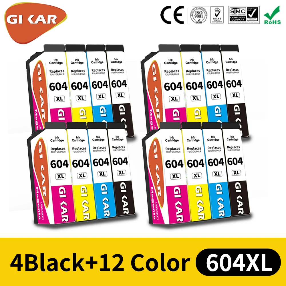 GIKAR 604XL T604XL T604 XL 604 Premium Compatible Ink Cartridge for Epson XP-4205,WF-2910DWF/WF-2930DWF/WF-2935DWF/WF-2950DWF