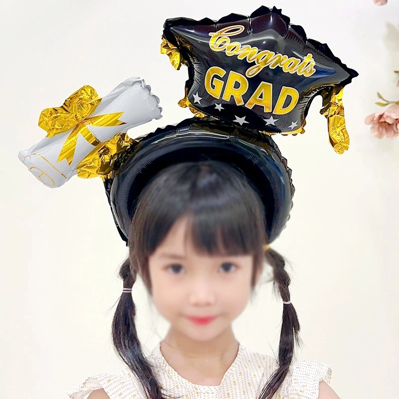 10/30/50 قطعة مجموعة جديدة سوداء قبعة التخرج عقال بالون مجموعة نفخ 2025 موسم التخرج زينة الحفلات