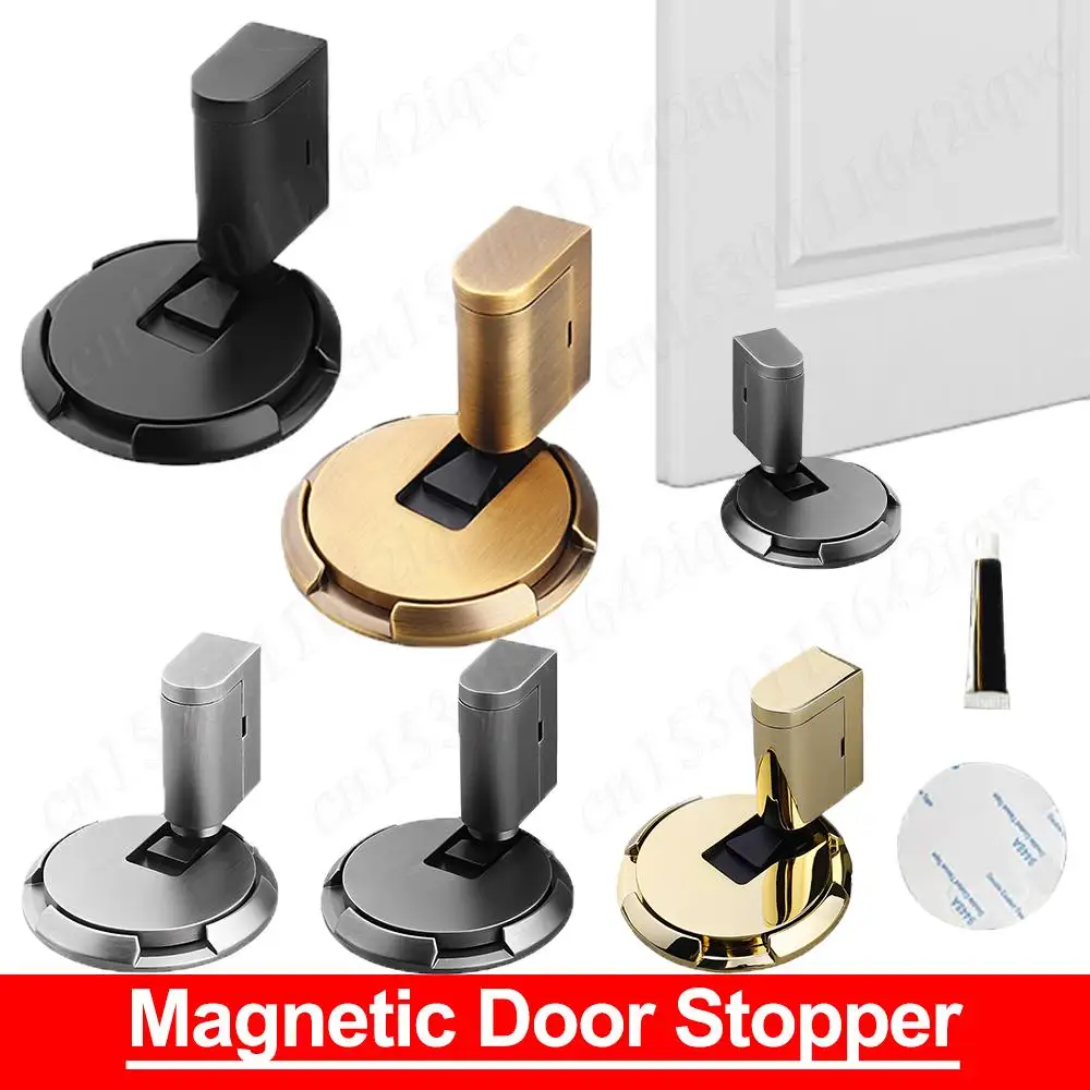 Magnetic Door Stopper No Drilling Mechanical Door Stopper Windproof Keep Door Open Magnetic Suction Door Stopper Wall Protector