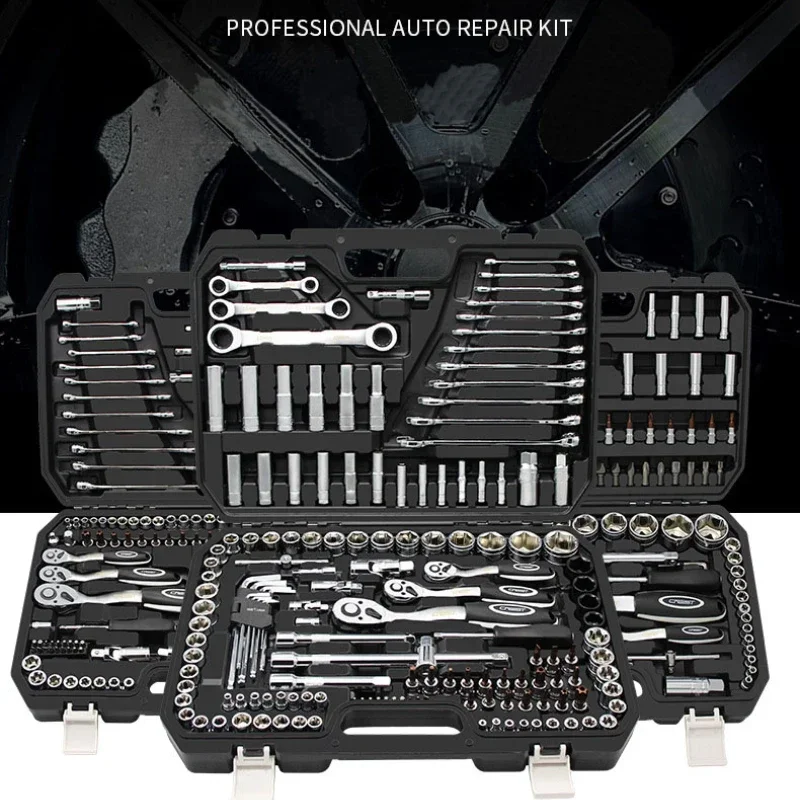 Profession Repair Hand Tool Set Mechanical Tools Box Socket Wrench Ratchet Screwdriver Repair Kit Multi-function Socket Wrench