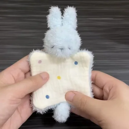 Cute healing bunny soothing cloth, bean bag plush toy for relieving stress, children's soothing doll gift