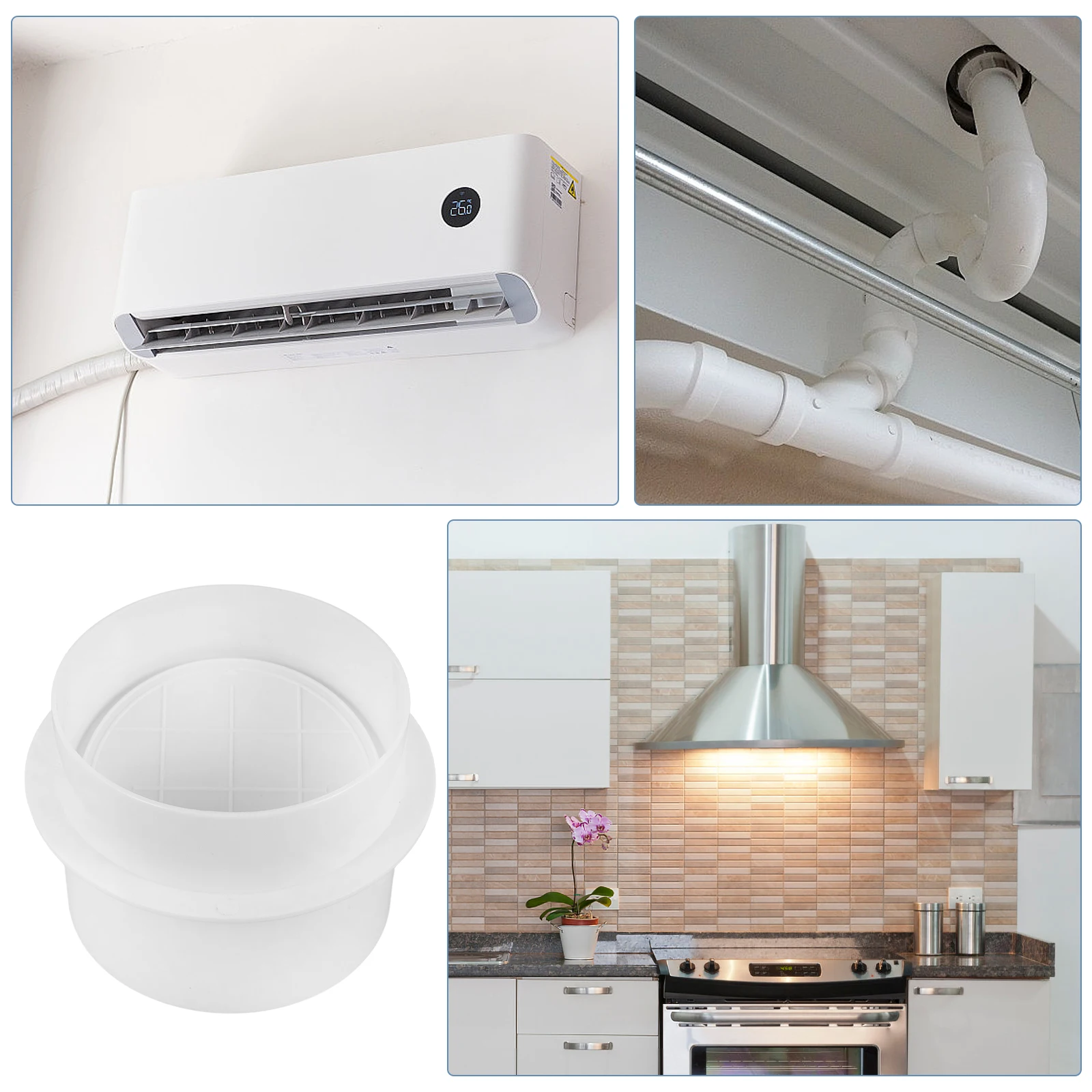

Round Check Valve Plastic Air Vent Duct Connector Backflow Preventer Pipe Exhaust Non-Return Valve Flange for AC Dryer