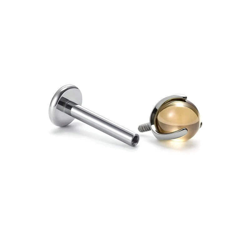 ASTM F136 G23 Titan Labret Piercing Seestern Biene Blatt CZ Push Pin Gewinde 16G Knorpel Körperschmuck – Detail 9