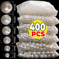 50/400PCS ABS Pearl Beads Loose Round Beads Craft For Fashion Jewelry Making Acrylic DIY Imitation Beads 4mm/6mm/8mm/10mm/12mm