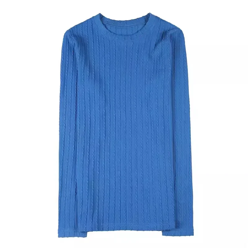 Men\'s Stripe T-Shirt Autumn Winter New Long Sleeve T Shirts For Men Clothing Round Collar Slim Fit Casual Tee Shirt Homme 4XL-M