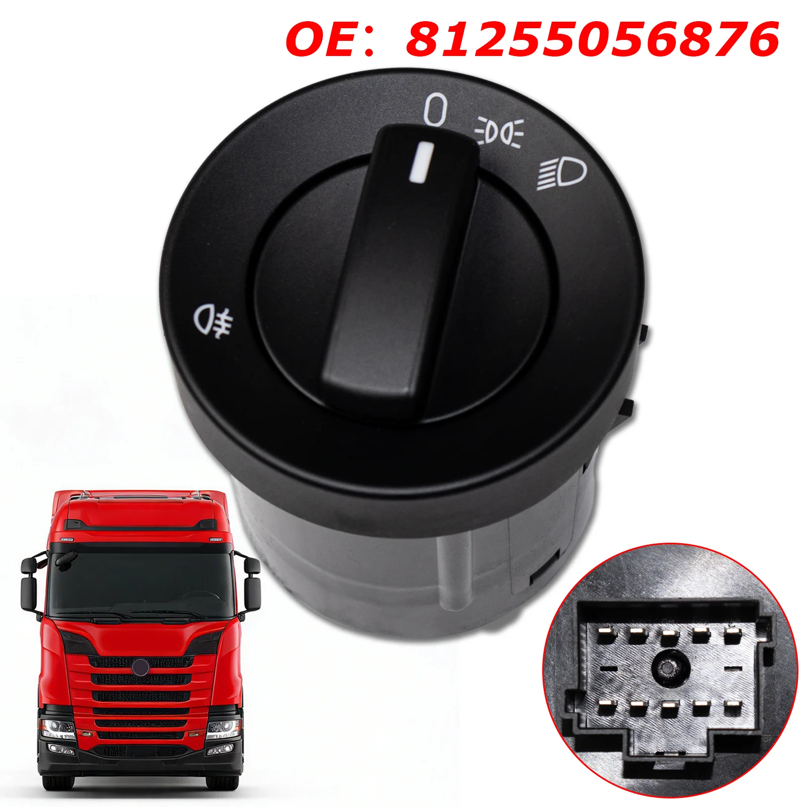81255056876 Headlight Fog Lamp Control Switch High Quality Truck Switch 10 Pins For MAN TGA/TGL/TGM/TGS/TGX Truck