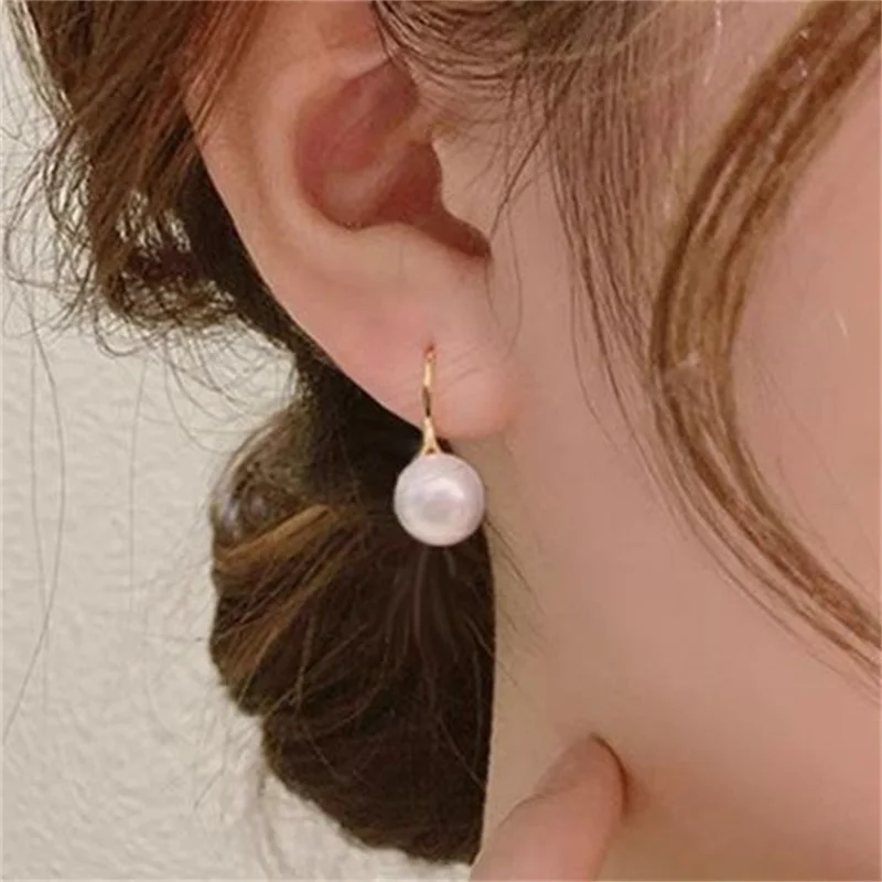 Senlissi- New Style Wholesale 8mm Natural Freshwater White Bread Pearl and 925 Sterling Silver Earrings for Women Jewelry Gifts