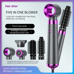 KS-Q7Hot Air Comb, Multi-purpose Hot Air Comb with Five Functions, a Variety of Convenient Functions Make Everyone More like