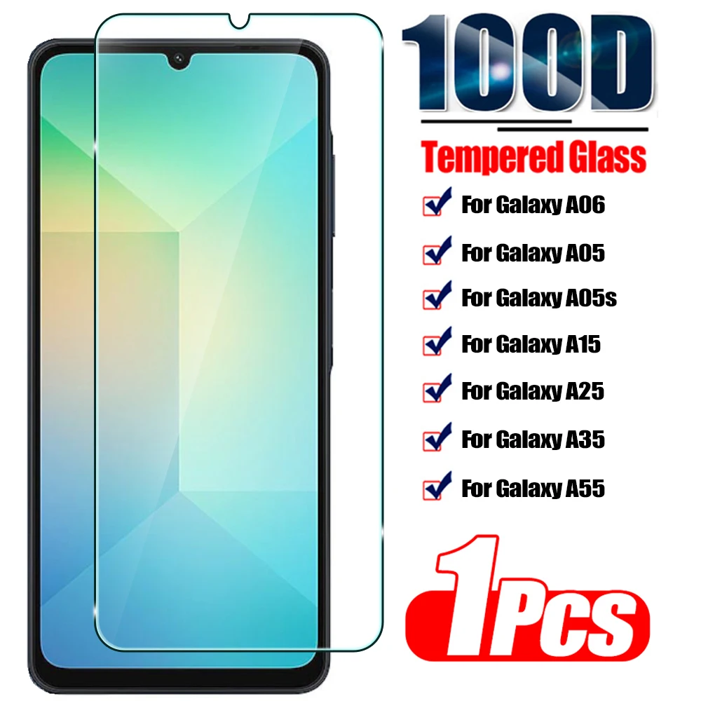 1Pcs Tempered Glass For Samsung Galaxy A55 A35 A25 A15 4G 5G A05s A05 HD Screen Protector For Samsung Galaxy A06 Glass Film