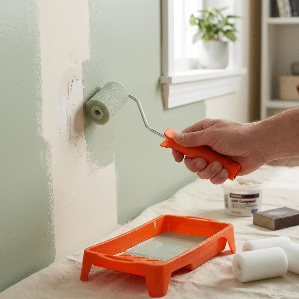 2Inch Paint Roller Set Smooth Multifunctional Foam Roller Brush Kit DIY Anti-Drip Wall Painting Tools for High Ceiling