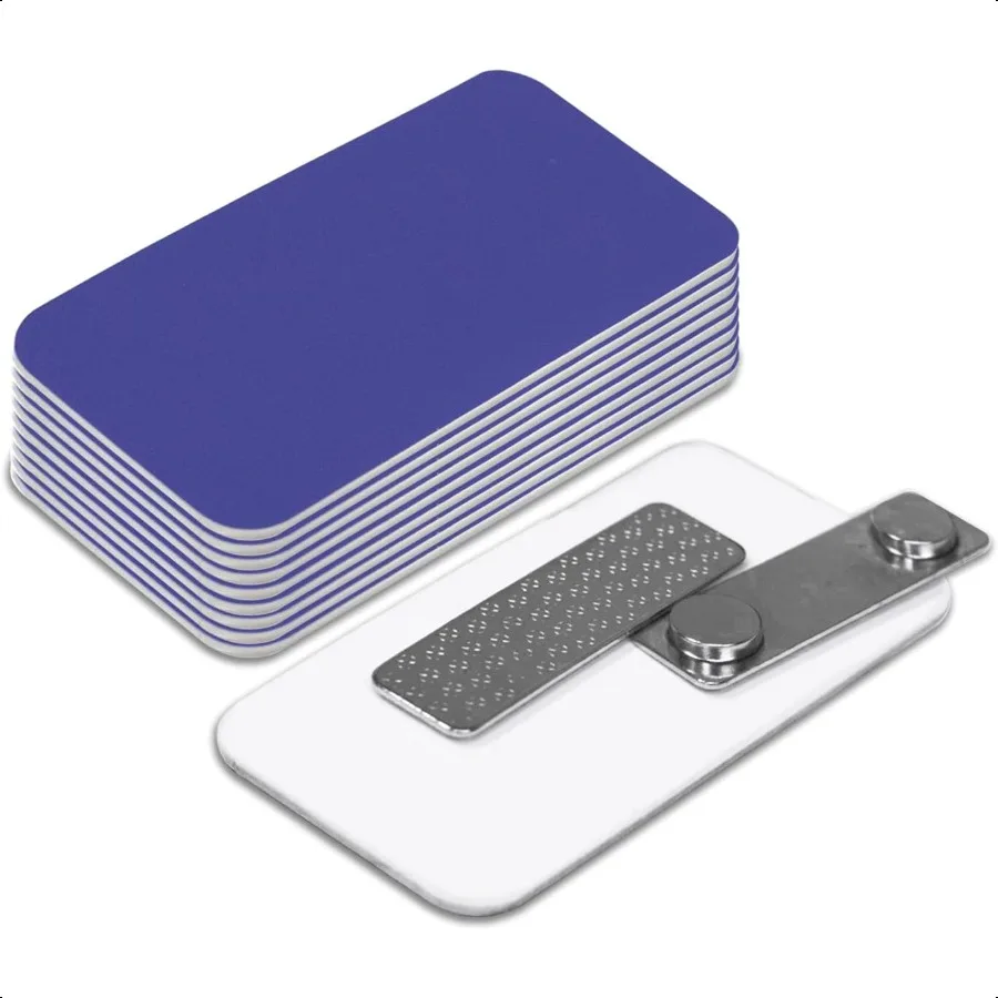 

Name Tag Badge Blanks 10 Pack Blue 11 2 X 3 Round Corners Magnetic Backing