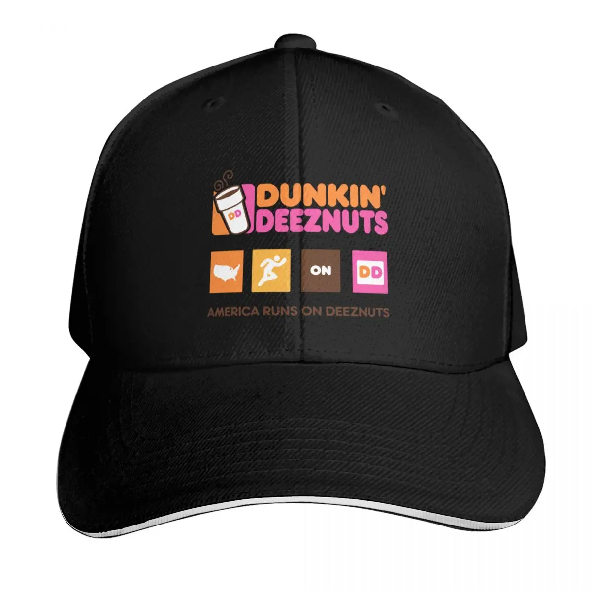 Dunkin Deeznuts-Capuchón de béisbol America Runs On Deeznuts, gorra negra para niños, gorra de diseñador, gorras de lujo para hombre y mujer