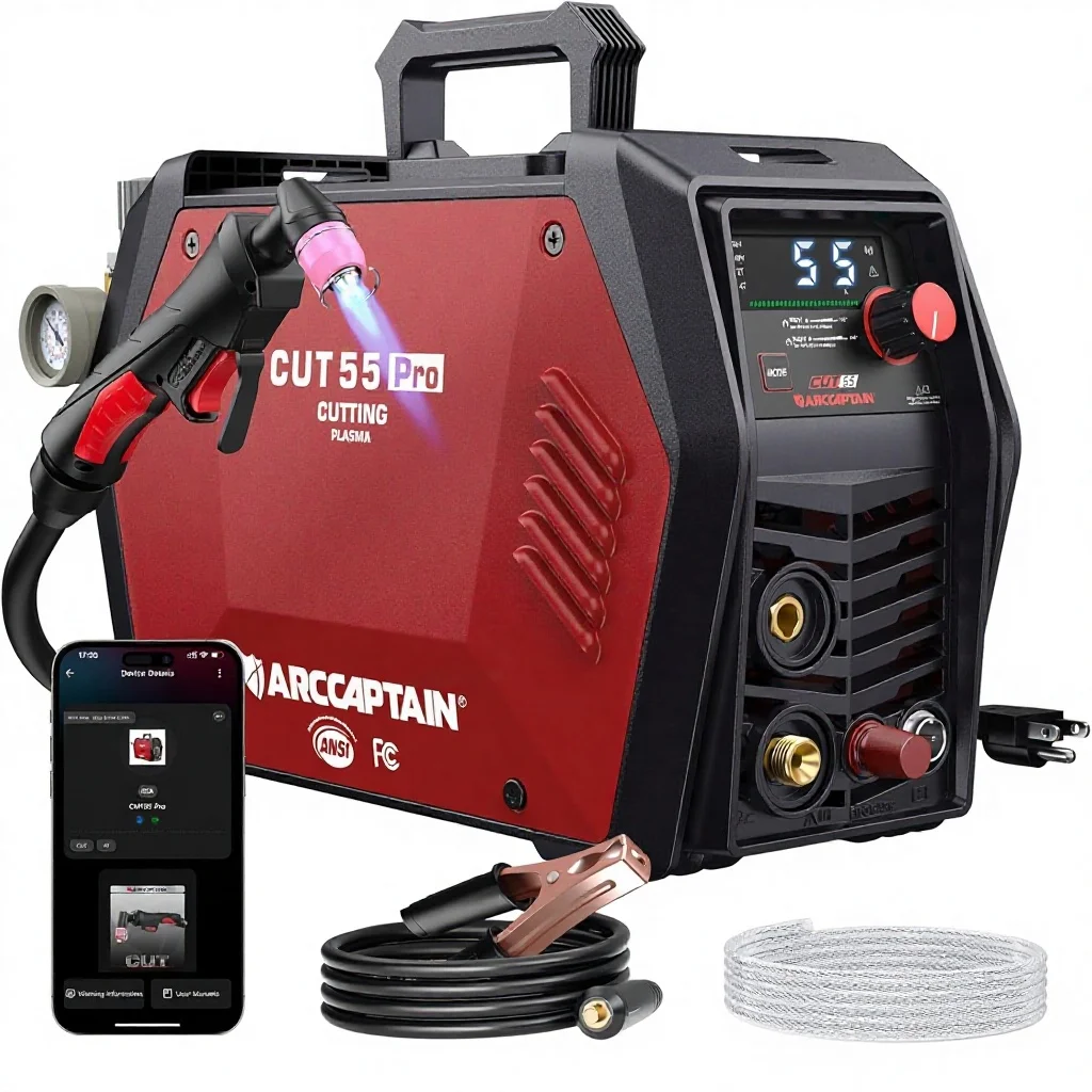 ARCCAPTAIN CUT55PRO  APP Control 55Amp Non-Touch Pilot Arc 120V/240V Portable Plasma Cutter Machine