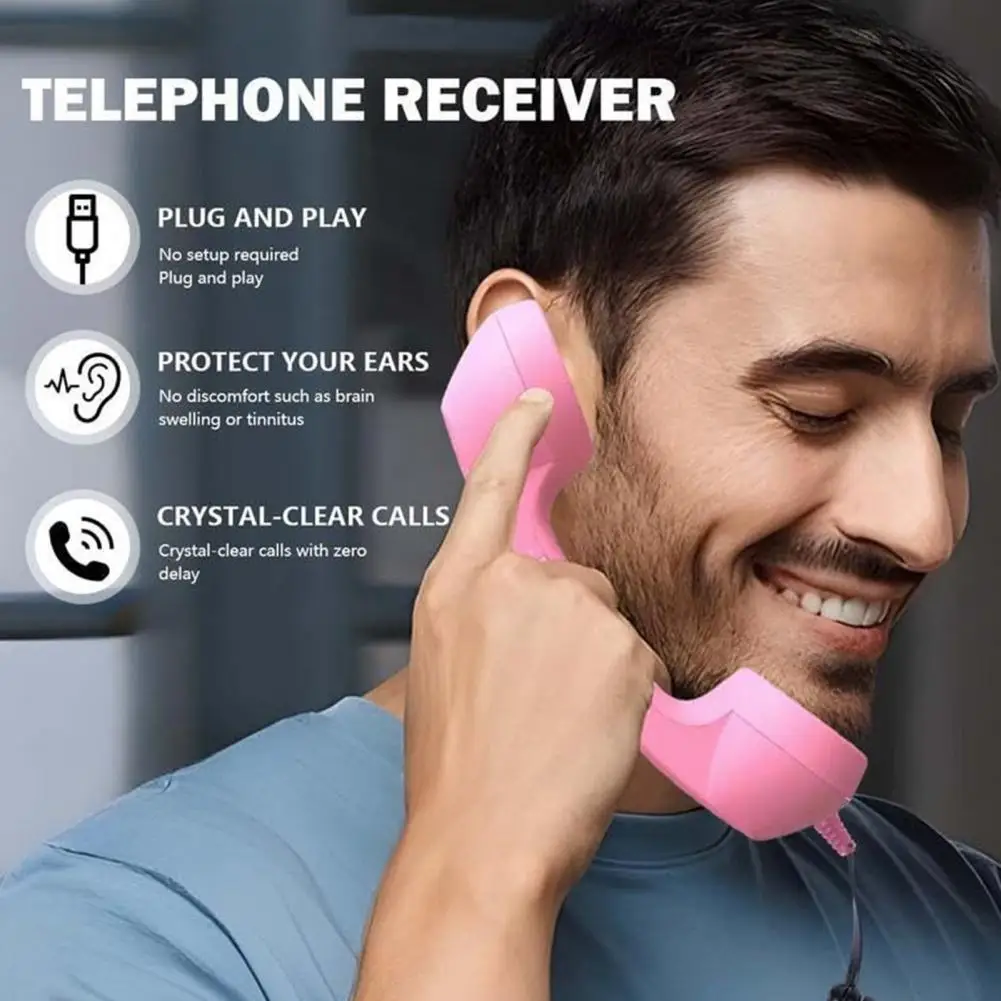 3.5mm Type-C Wired Retro Phone Handset, Vintage Telephone Receiver for Cell Phone, Universal Smartphone Handheld Receiver