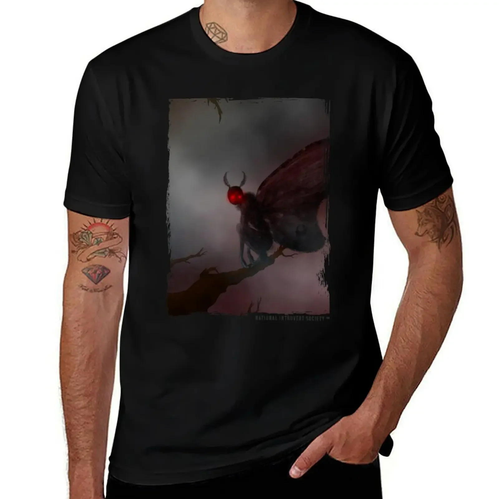 Mothman of Point Pleasant, WV - Original Comic Watercolor Cryptid Artwork T-Shirt anime t shirt men 100℅ cotton