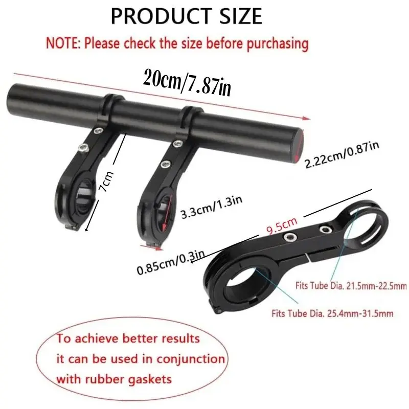 20cm Bicycle Handlebar Extended Bracket MTB Headlight Multiuse for Light Mount Road Mountain Bike Handlebar Accessories Fans