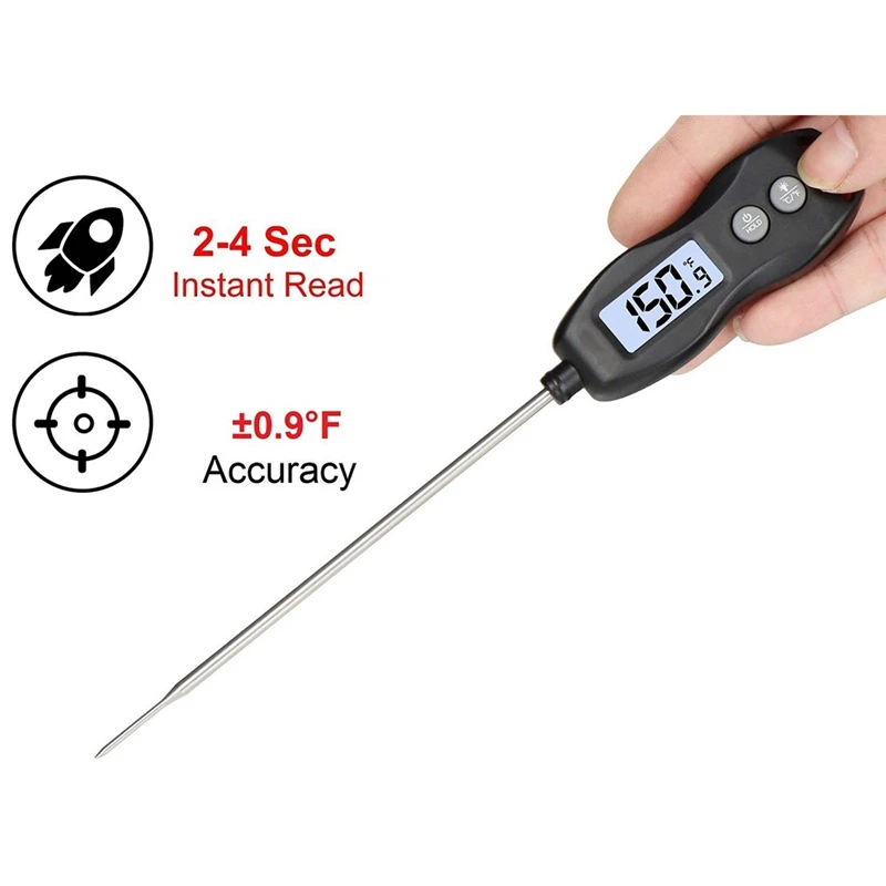 Instant Read Digital Thermometer Food For Kitchen Oven Grill Smoker