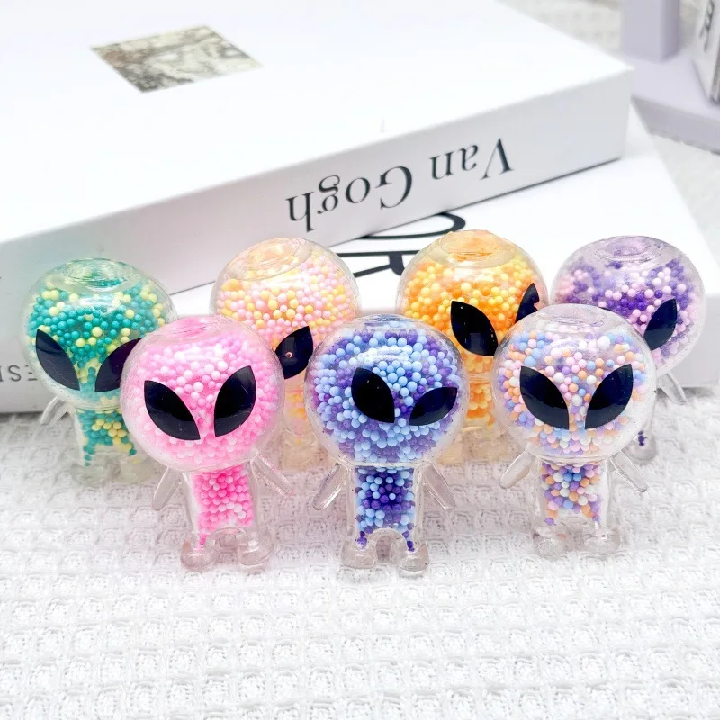 1-6Pcs Mini Squishy Alien Toys Alien Squeeze Toy Stress Relief Toy for Party Favors Funny Outer Space Creature Balls Fidget Toy