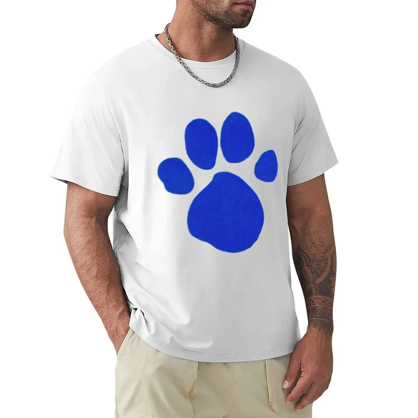 Blue'S Clue's Paw Print camiseta sublime personalizada, oversizeds, camisetas negras para hombres