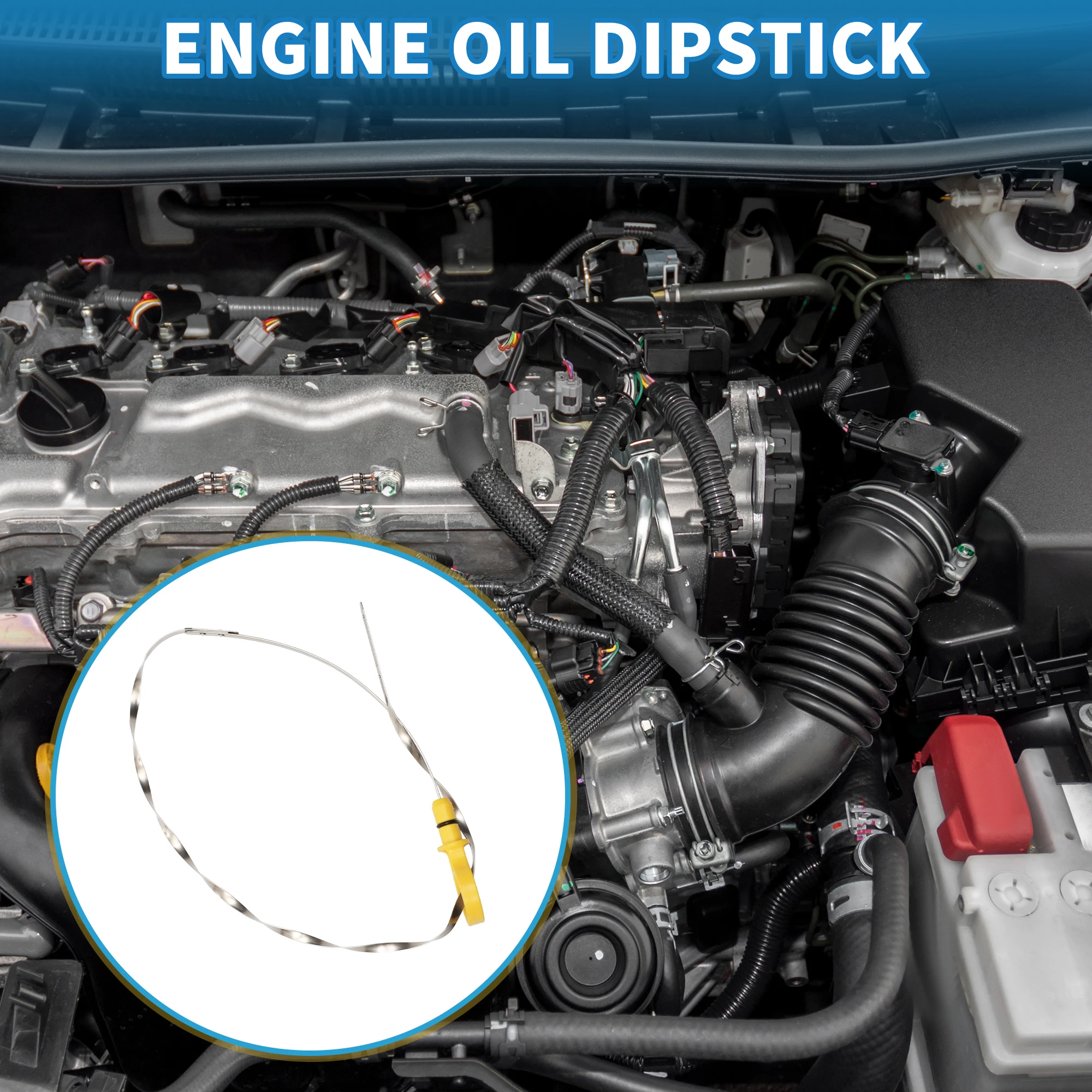 UXCELL Engine Oil Dipstick Oil Level Dip Stick Double Hole Indicator for Ford 4.6L 5.4L