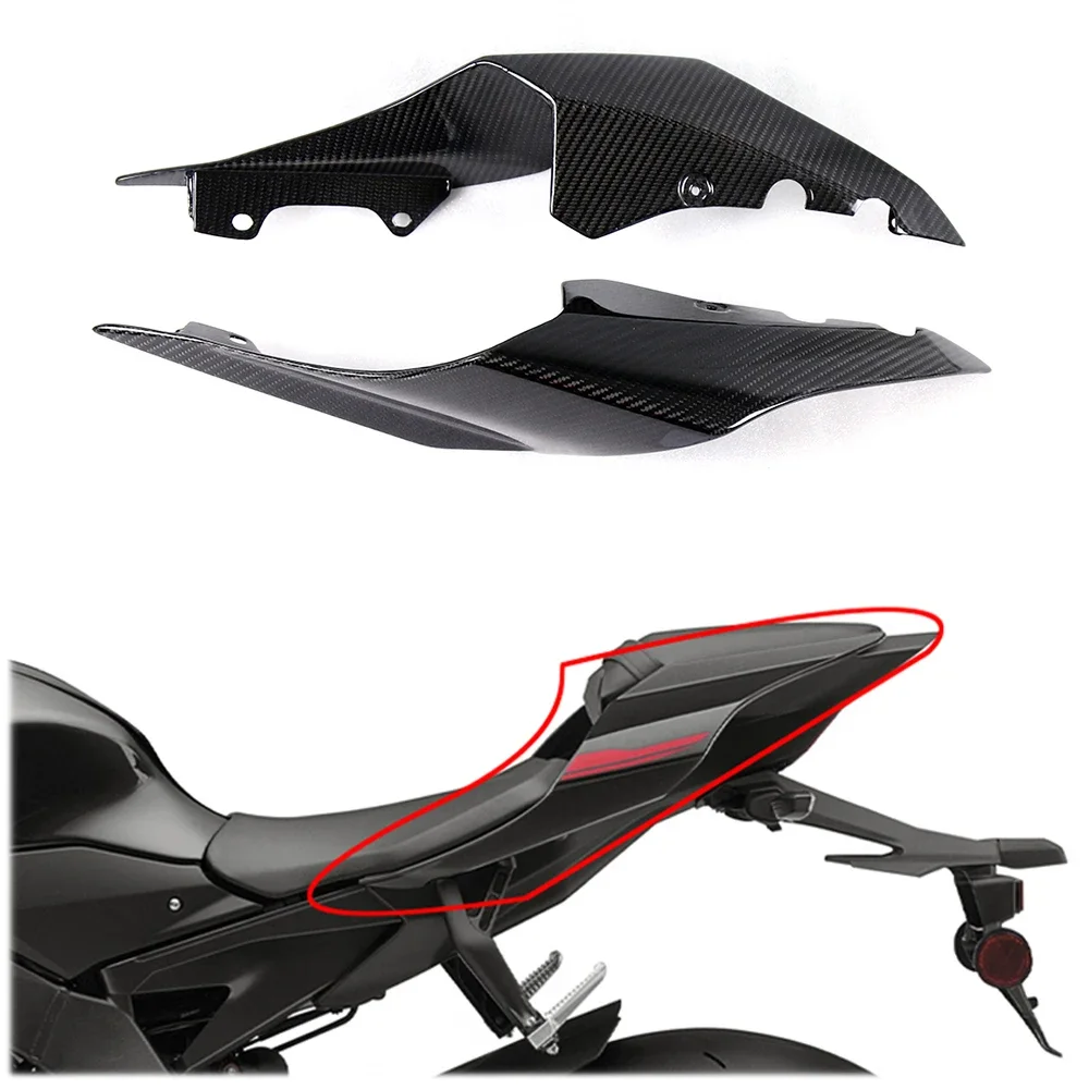 Motorcycle Real Carbon Fiber Rear Tail Pillion Seat Side Panels Cowl Fairing For YAMAHA YZF R1 R1M YZF-R1 2015-2023 2022 YZFR1