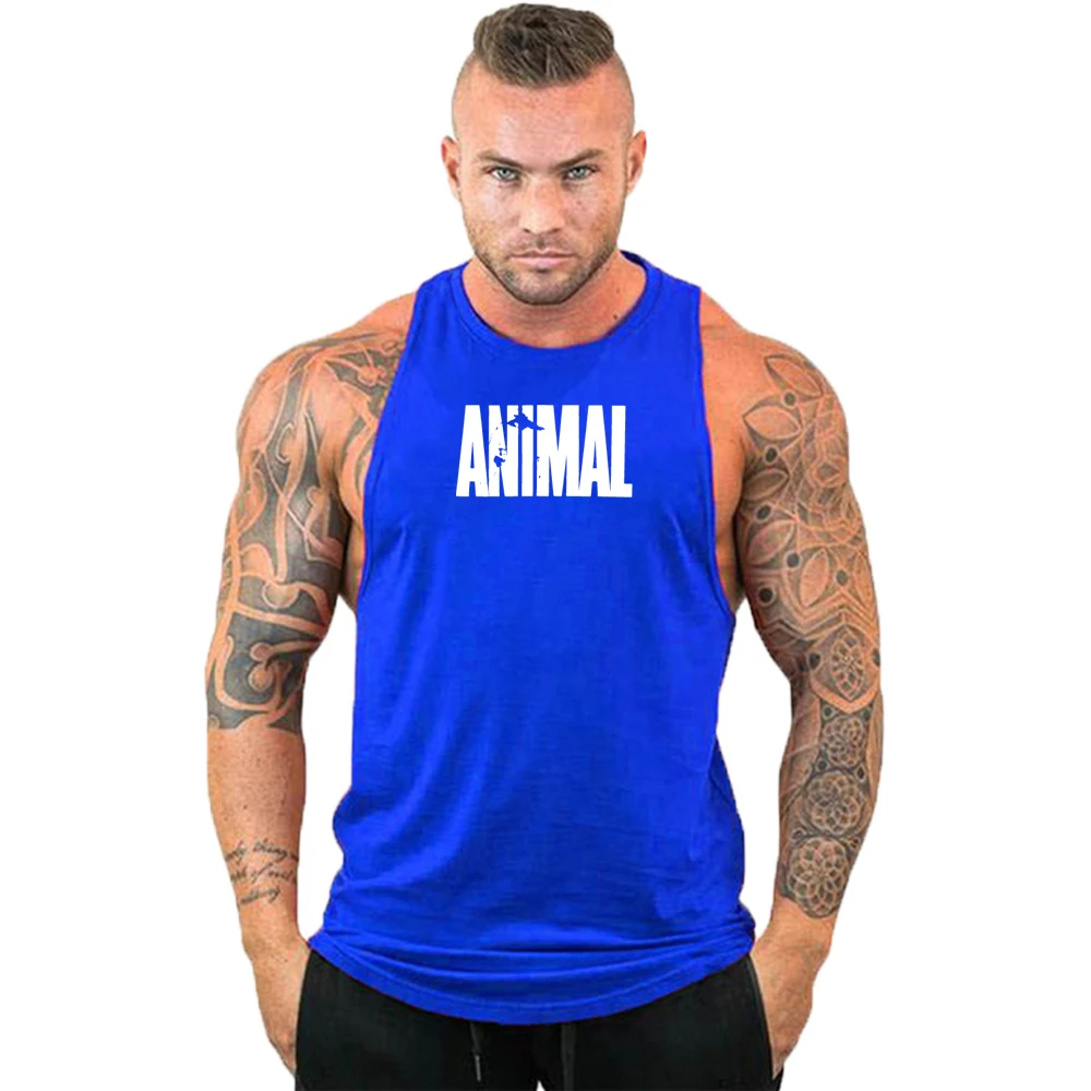 2022 Gym Workout Sleeveless Shirt Tank Top Men Animal Skull Bodybuilding Clothing Fitness Sportwear Muscle Male Fashion Tanktop