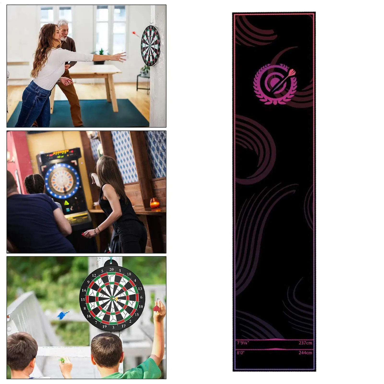 

Dart Mat Crystal Velvet Non-Slip Portable Dart Carpet Mats For Recreation Center Sports Club Office Break Room Garage Dormitory