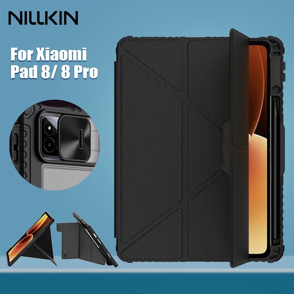 NILLKIN For Xiaomi Pad 8 Pro Magnetic Case For Xiaomi Pad 8 Case Multi-angle Folding Camera Protection Cover With Pencil Holder