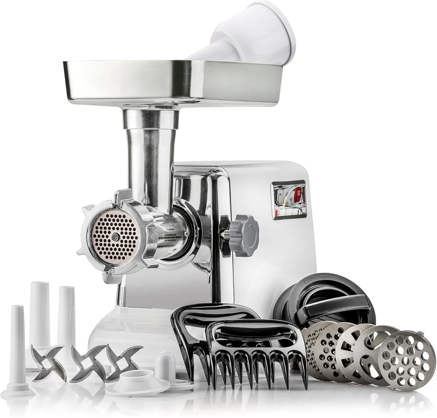 

Электрическая мясорубка 5-в-1, макс. 3000 Вт, 3-скоростная, включает колбас и машину Kubbe.