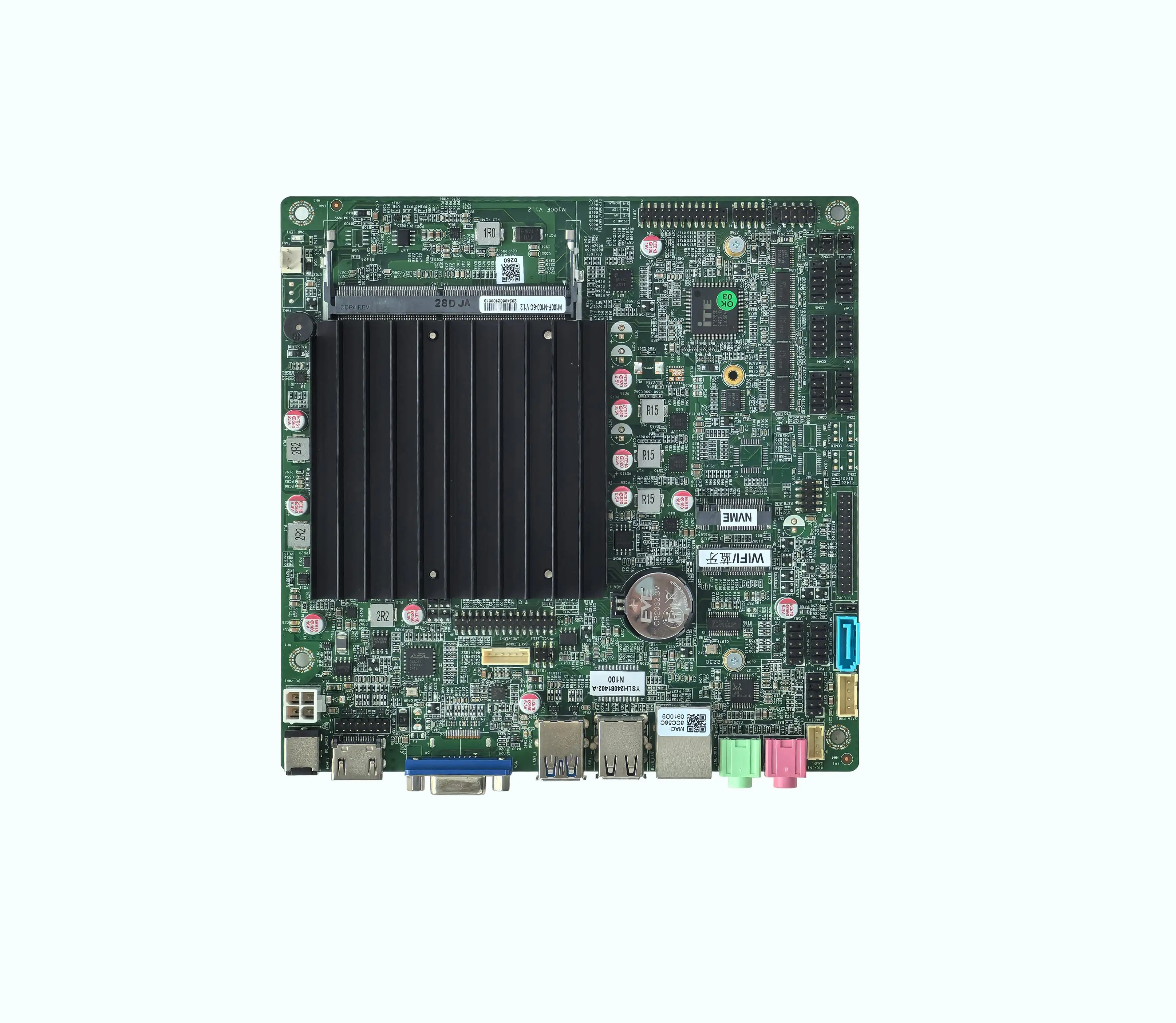 Motherboard for Computers M100F with CPU Alder Lake N100 N97 N95 DDR4 MAX 16G 2/6/10*COM VGA/DP HD_MI