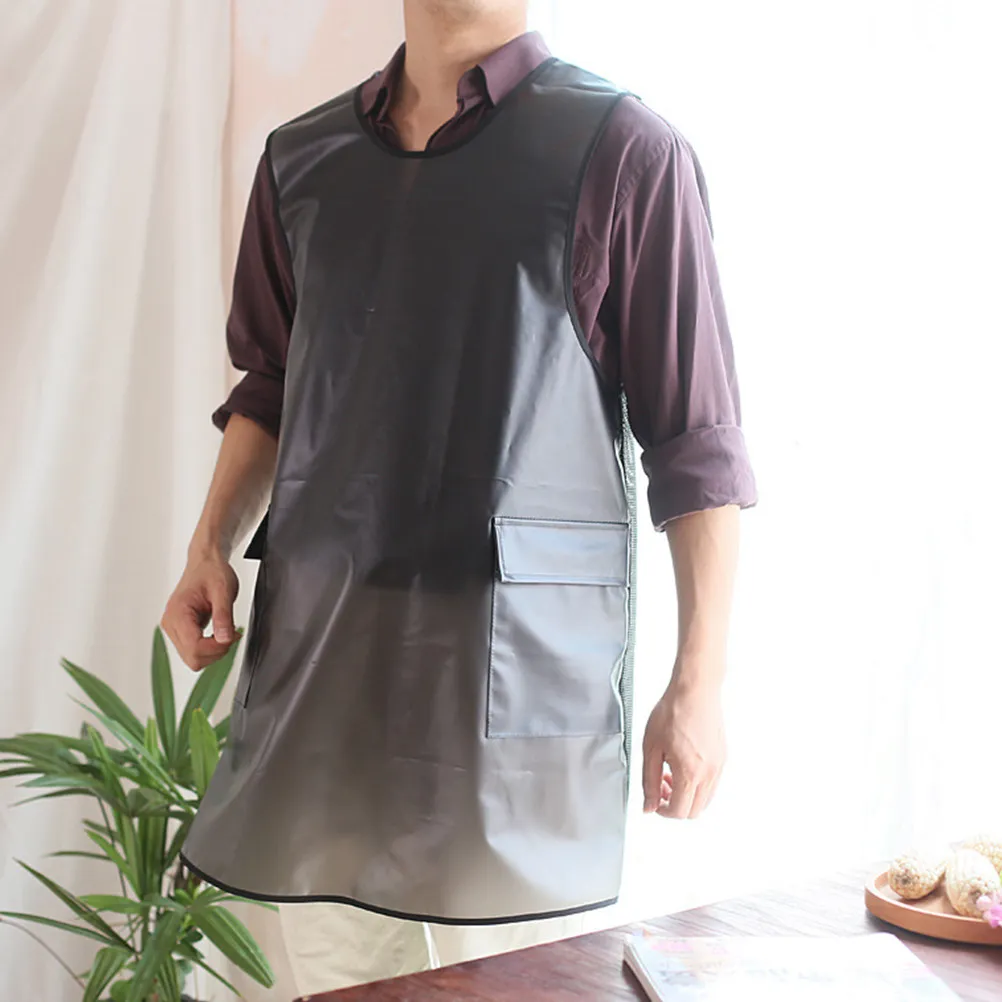 1Pcs Waterproof Apron for Women Men Transparent PVC Sleeveless Kitchen Apron Multi Purpose Home Bar Pet Store Use