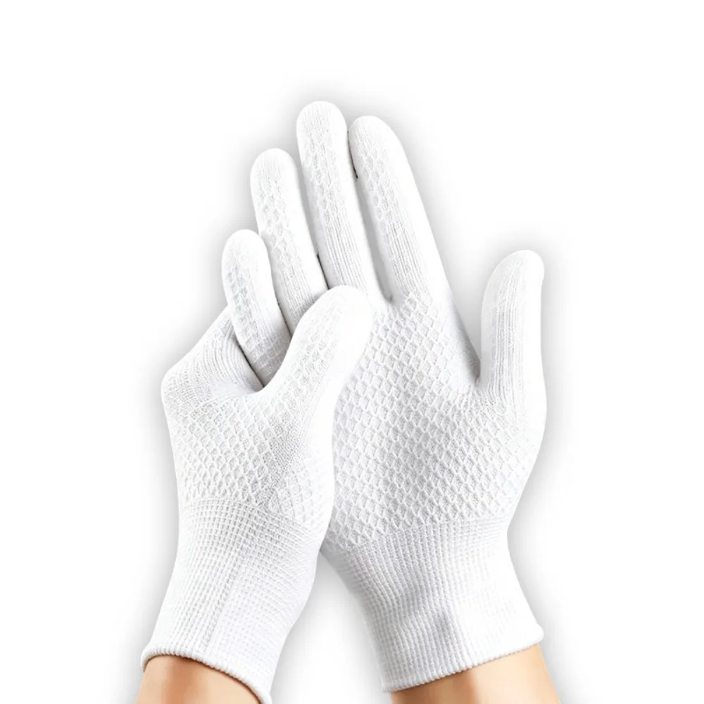 12 Pairs Pineapple Antique Work Gloves Breathable Solid Color Hand Bead Polishing Glove Comfortable Wear-Resistant