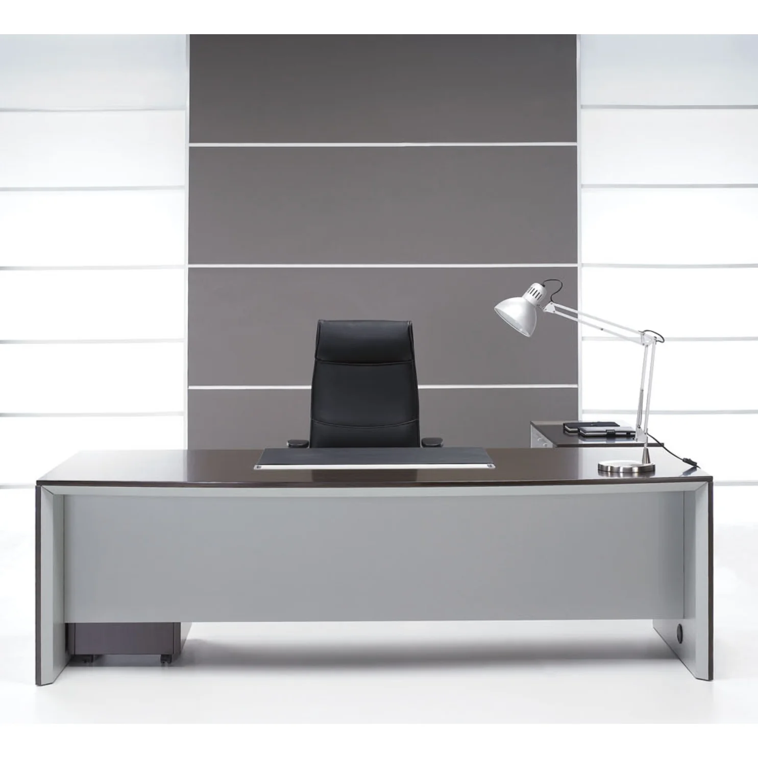 High-End Modern Executive Office Desk for New Commercial Building Project Luxurious Smart Wood Veneer General Manager Boss Table