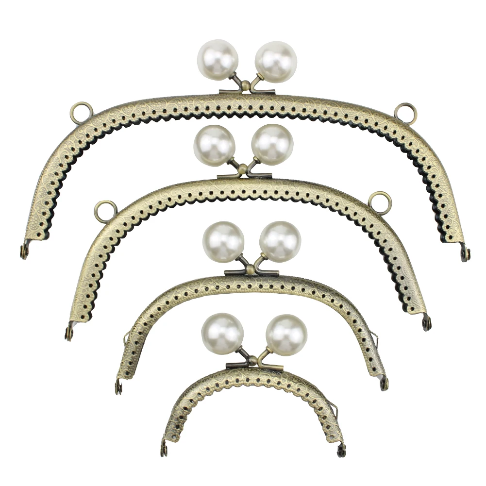 

Металлическая застежка-карабин в форме арки с жемчугом для кошельков и сумок, легкая рамка-замок для монетниц, аксессуары для сумок