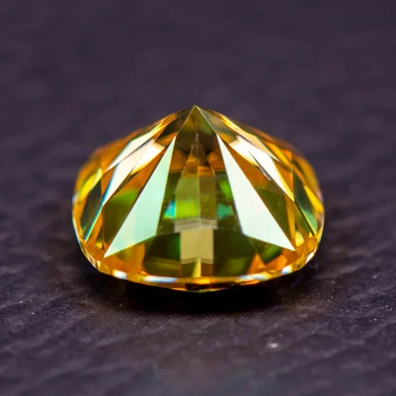 도매 Moissanite 스톤 쿠션 컷 황금 노란색 컬러 다이아몬드 Diy 매력에 대한 인증서와 고급 보석 매우 반짝 이는