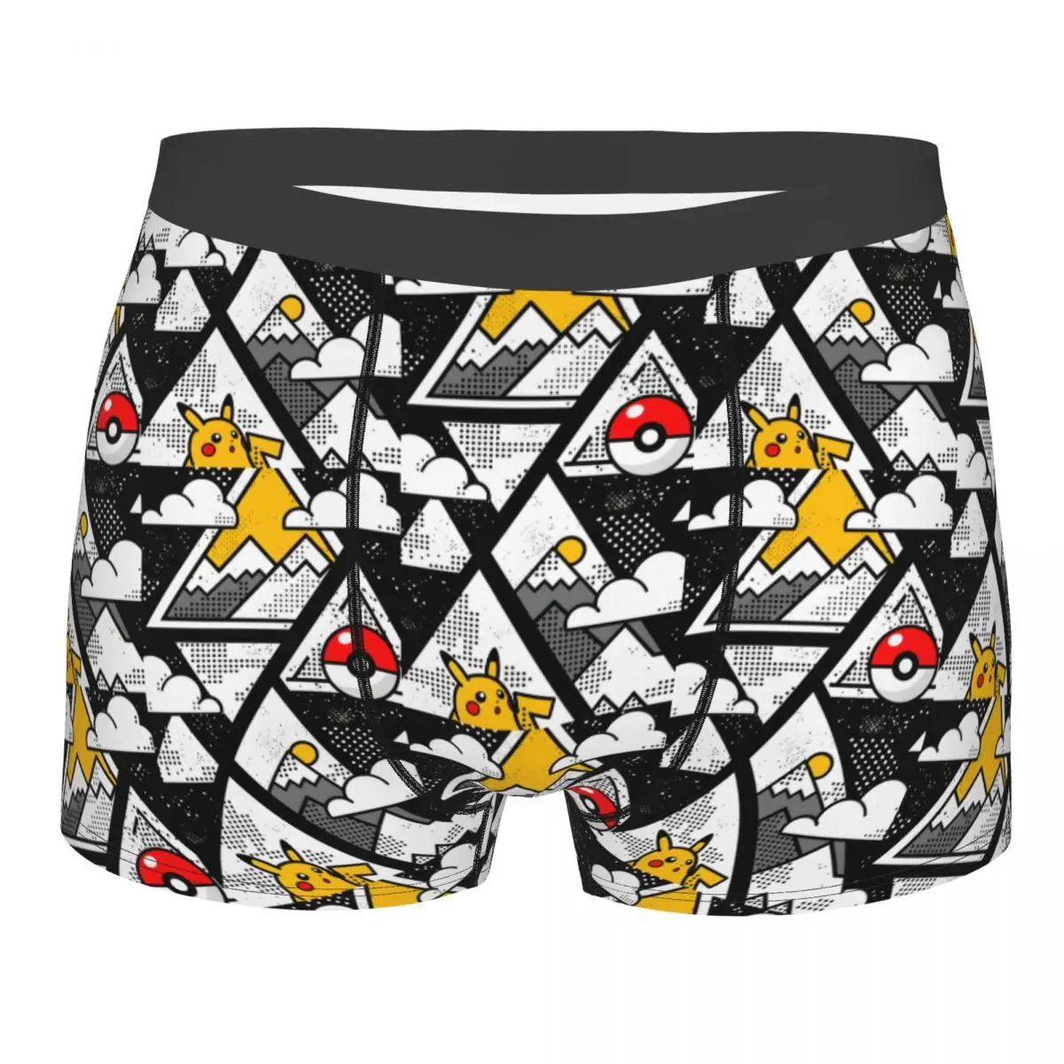 

Custom P-Pikachues Video Games Underwear Men Breathable Cartoon Anime Boxer Briefs Shorts Panties Soft Underpants For Homme