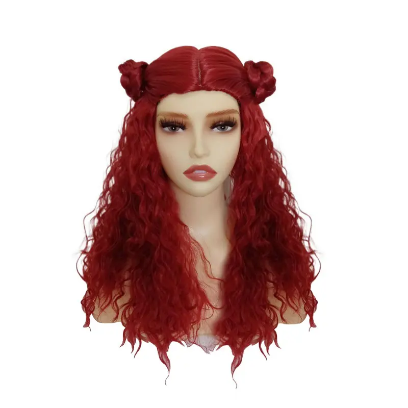 Halloween Descendants 4 Cosplay Wigs For Kid Adult Accessories The Rise of Red Festive Girl Women Party Wig