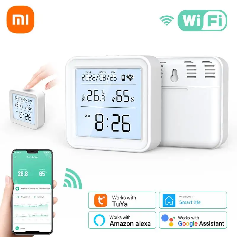 

WiFi Temperature Humidity Sensor Tuya Smart Home Thermometer LCD Screen APP SmartLife Work With Alexa Assistant