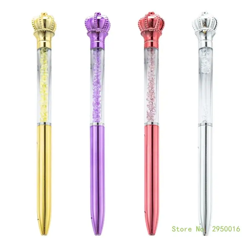 6Pcs Ballpoint Pen Crystal Signing Pen Twist Action Pen 1.0MM Tip Write Smoohtly Business Gift Pen