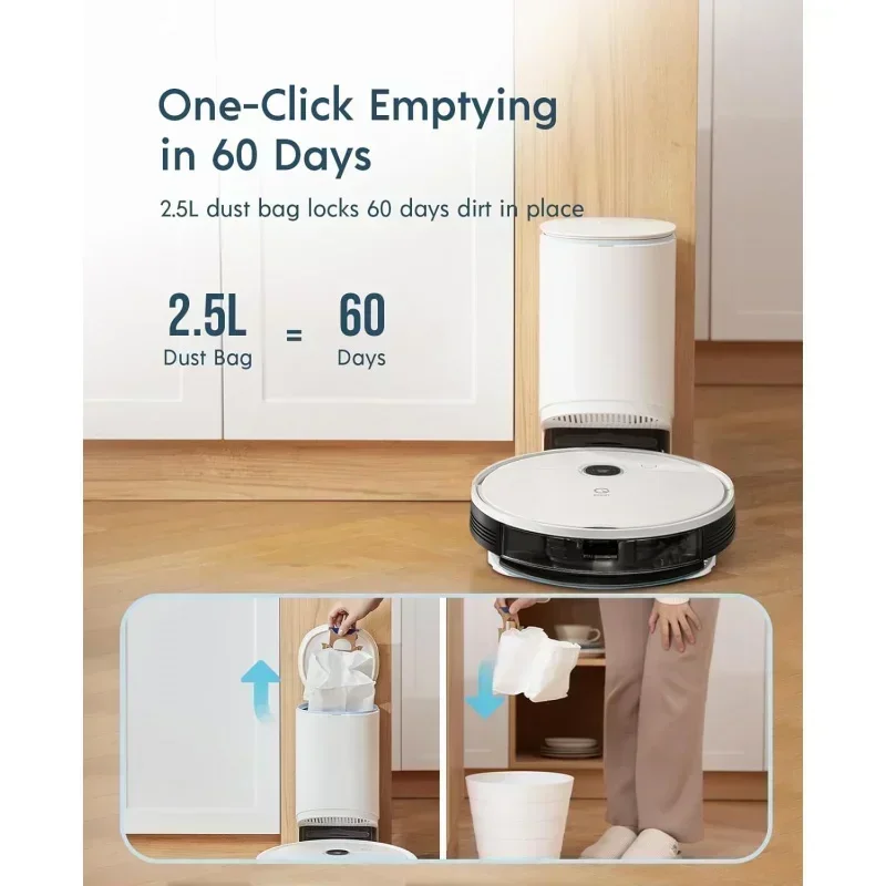 DD2Yeedi by ECOVACS vac Station Robot Vacuum and Mop - Self Emptying 3-in-1 Cleaner,200-Min Runtime,3000Pa Suction,Smart Mapping