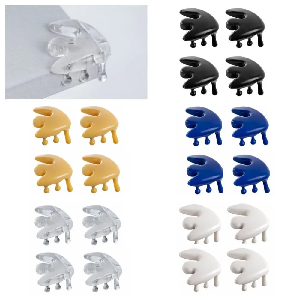 4pcs/set Drop Shape Children Anticollision Guards Protector Table Corner Silicone Security Bumpers Corner Guard Anti-collision