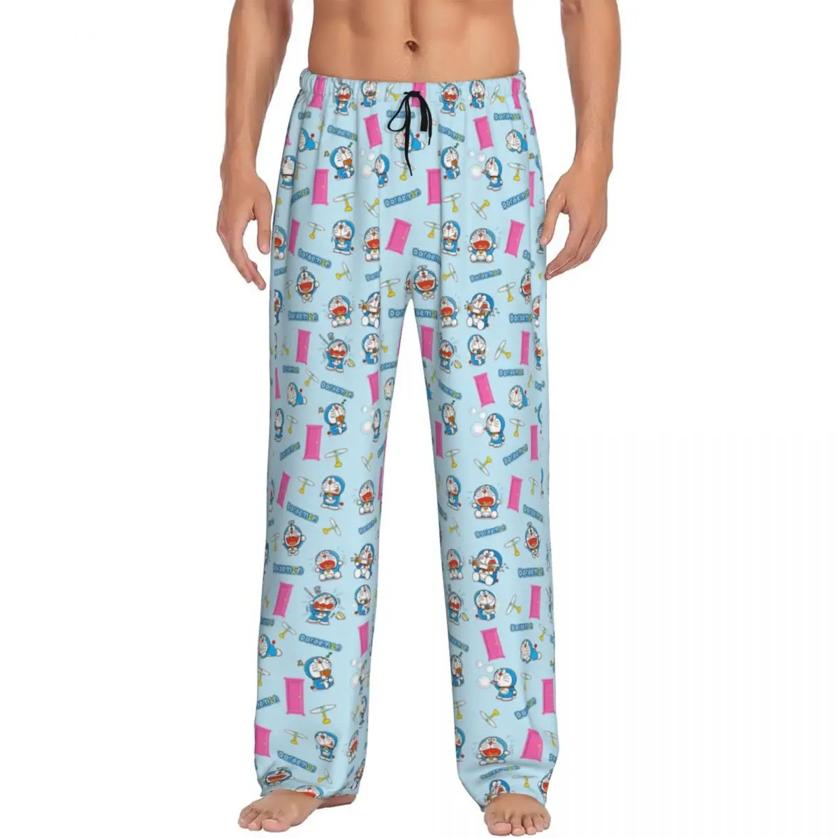 

Custom Print D-Doraemons Cartoon Pajama Pants for Men Sleep Sleepwear Bottoms with Pockets