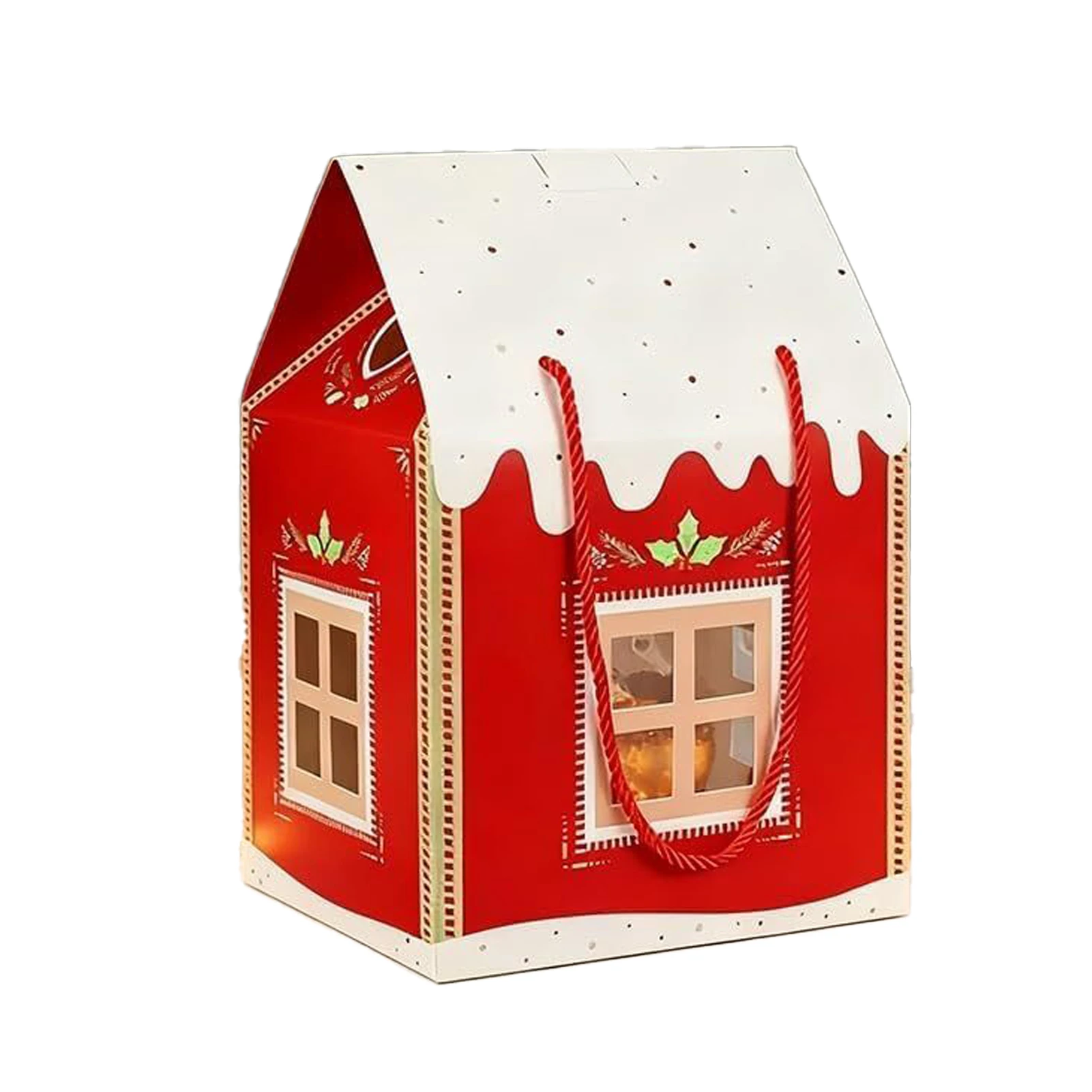 Coffrets cadeaux en papier pour maison de noël, Collection de friandises délicieuses pour les amateurs de décoration, boîte cadeau magique pour maison de noël rouge