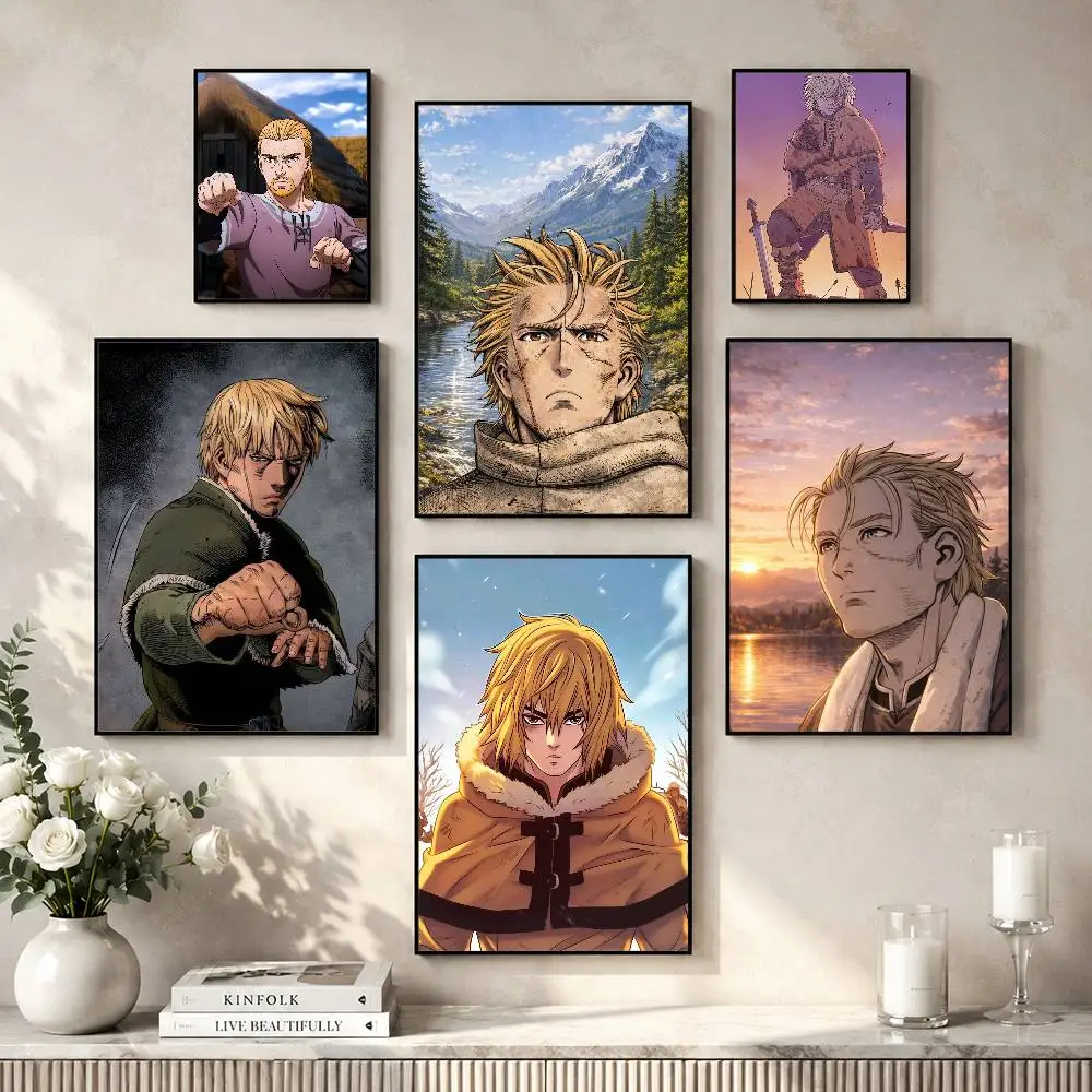 A-Anime Vinland Saga Thorfinn Poster Versatile HD Waterproof Wall Art Self-Adhesive Decor for Any Space Ideal Gift