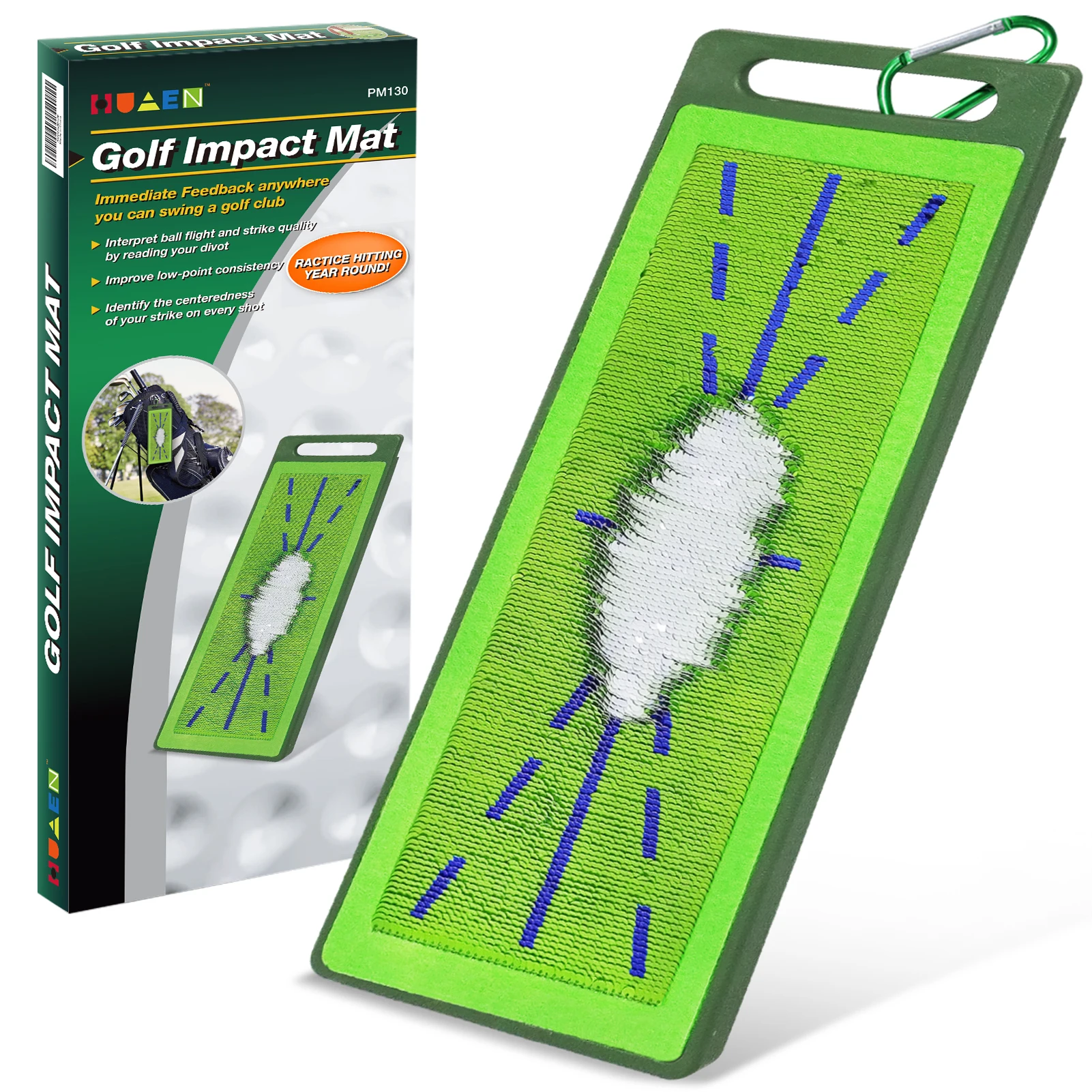 New Golf Divot Board-Low Point and Swing Path Trainer-Instant Feedback Golf Swing Trace Pad Anytime Anywhere See Your Swing Path