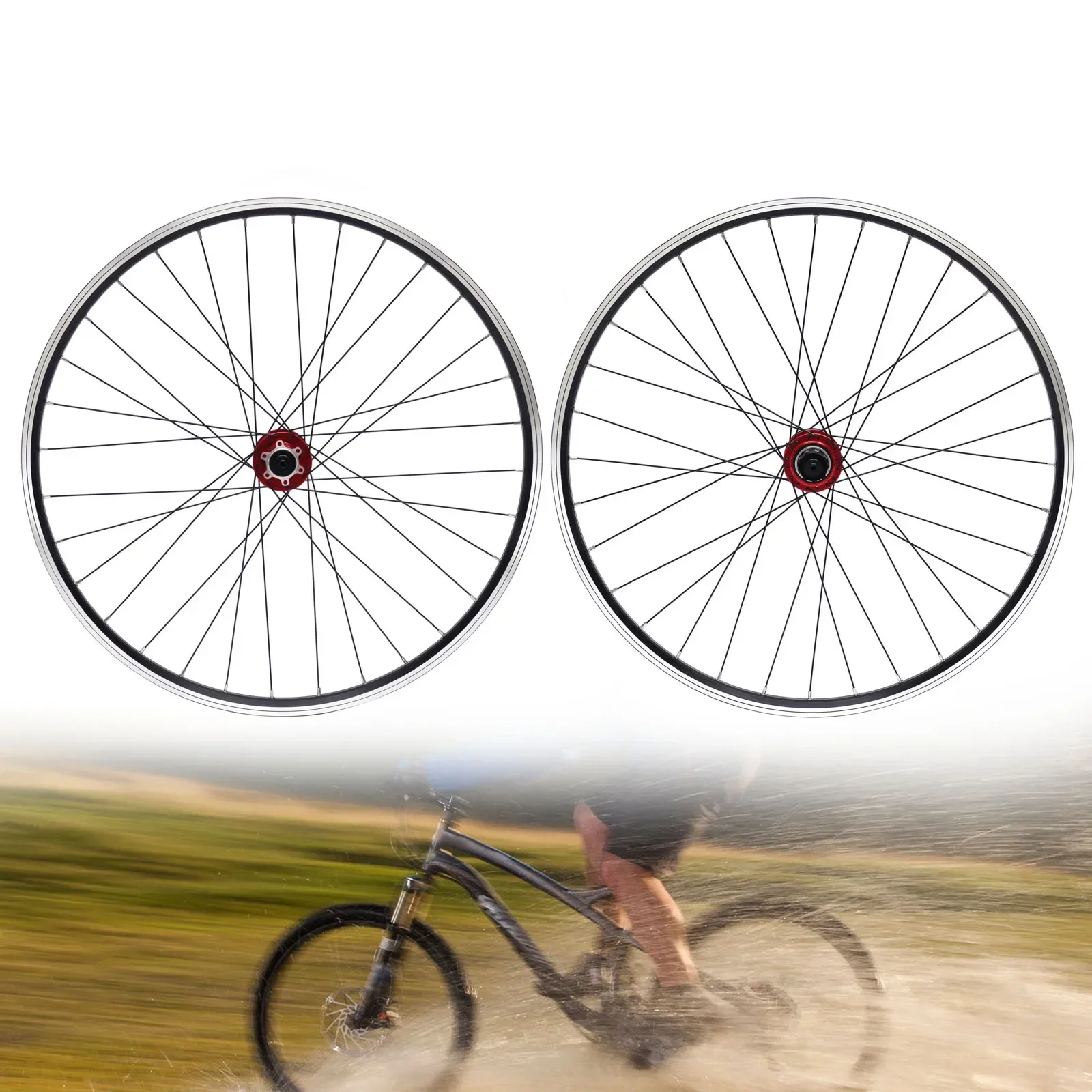 Mountain Bike Wheelset 29 Inch, Aluminum Alloy Rim Disc Brake MTB Wheelset 29in Mountain Bike Wheel Set Front & Rear Rim Disc