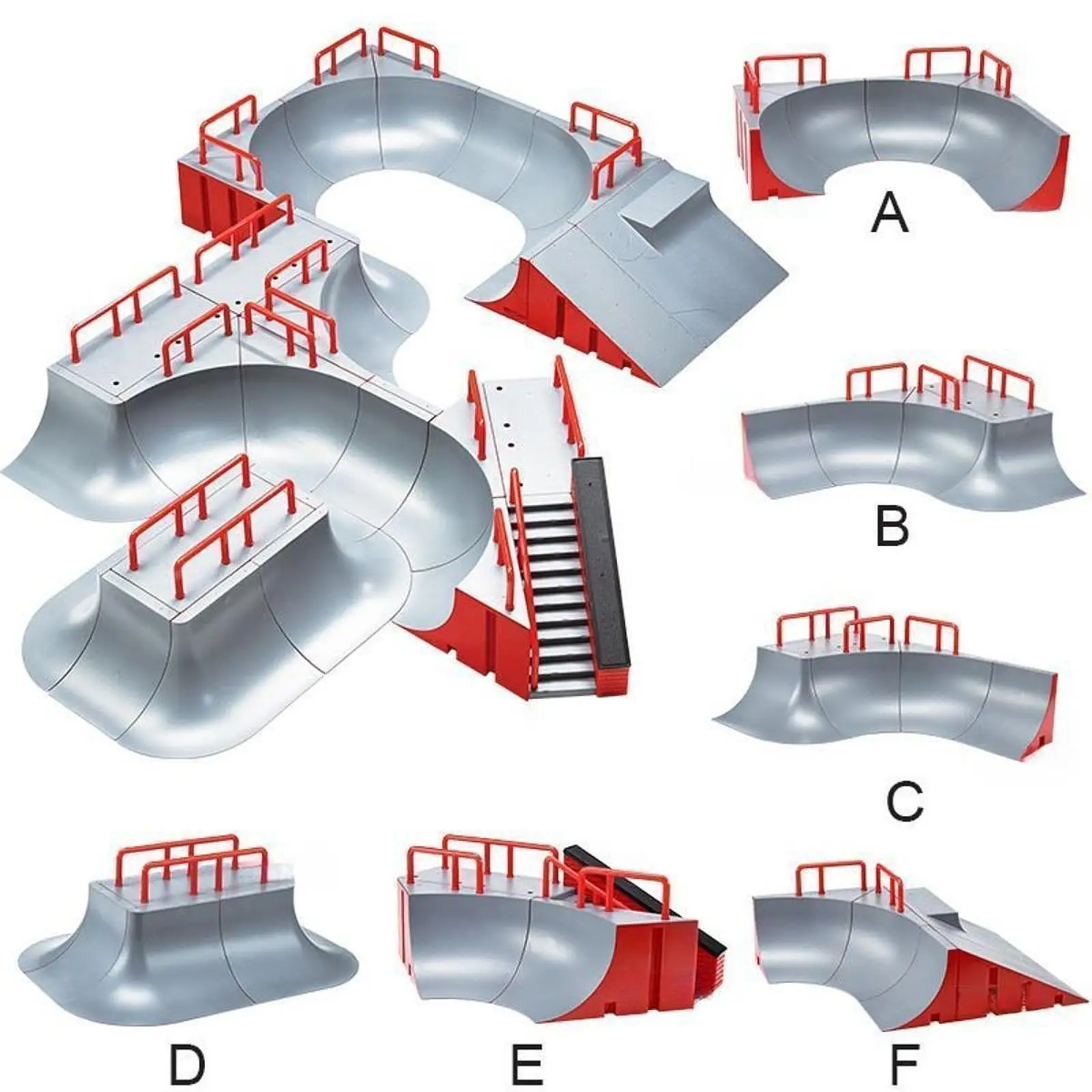 Finger-Skateboard-Rampen, Spielzeug, kreativ, leicht zu tragen, Finger-Skateboard-Track, Szene-Requisite für Kinder