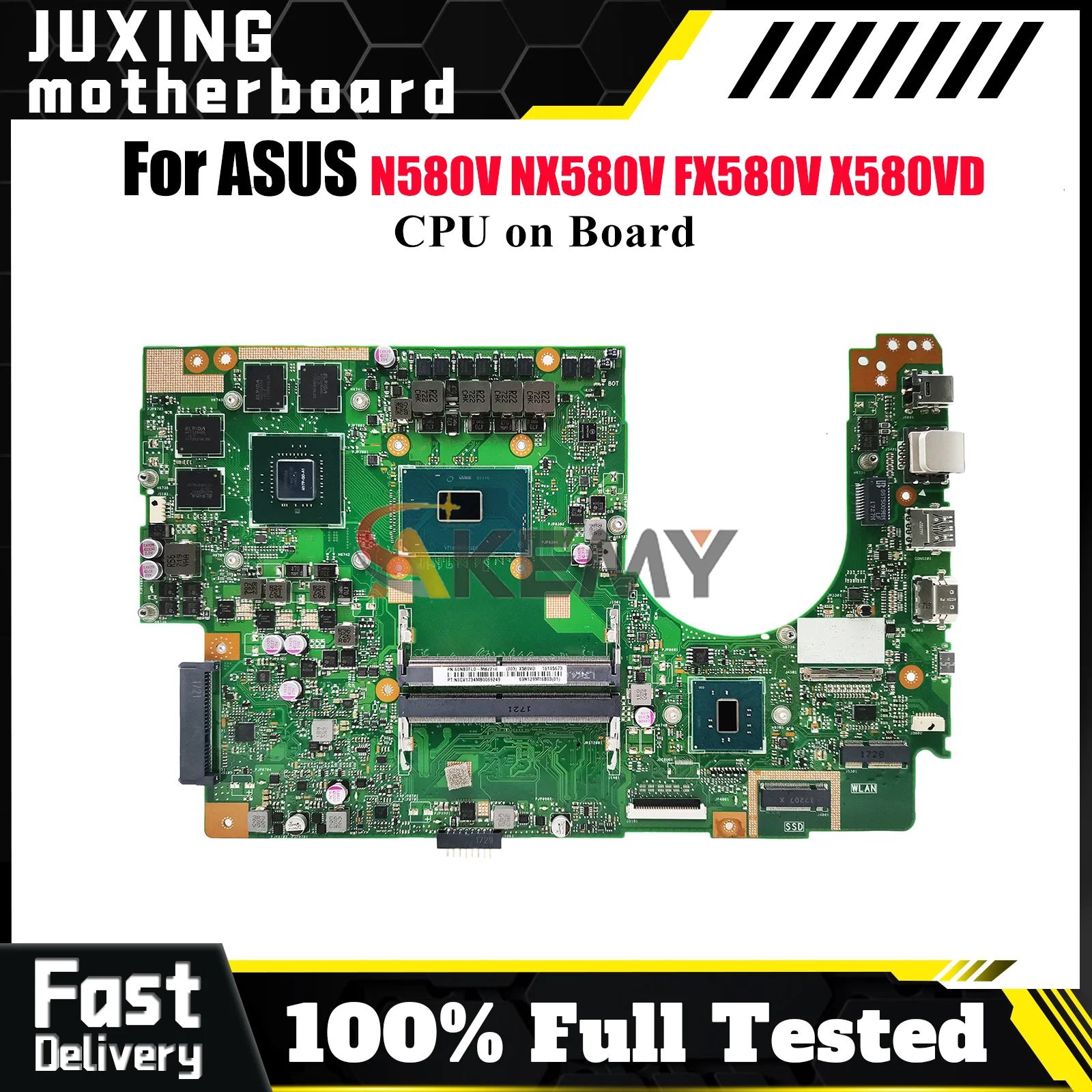 

X580VD Laptop Motherboard For ASUS VivoBook X580VD FX580V NX580V X580VN N580V X580V Mainboard With CPU 100% tests OK fast ship